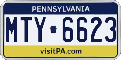 PA license plate MTY6623