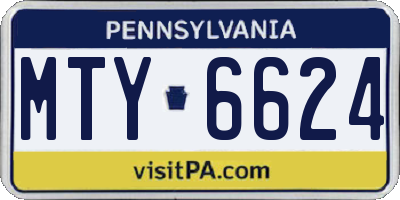 PA license plate MTY6624