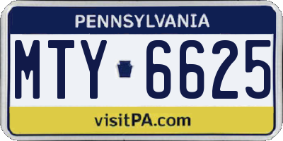 PA license plate MTY6625