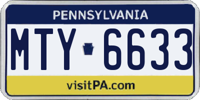 PA license plate MTY6633
