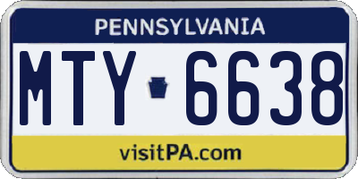PA license plate MTY6638