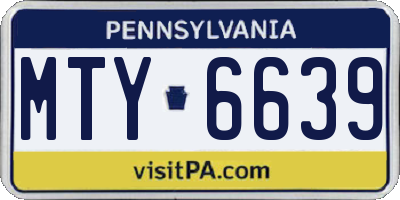 PA license plate MTY6639