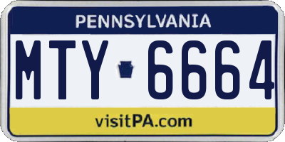 PA license plate MTY6664