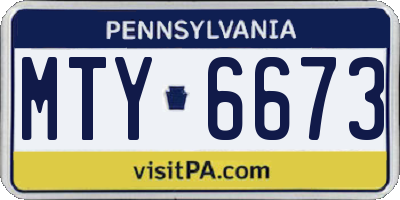 PA license plate MTY6673