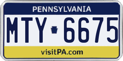 PA license plate MTY6675