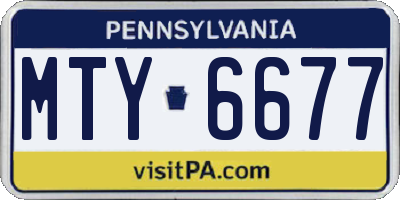 PA license plate MTY6677