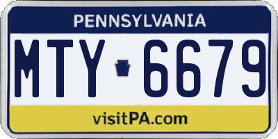 PA license plate MTY6679