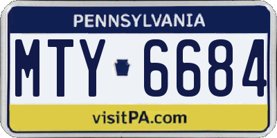 PA license plate MTY6684
