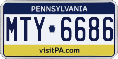 PA license plate MTY6686