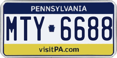 PA license plate MTY6688
