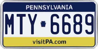 PA license plate MTY6689