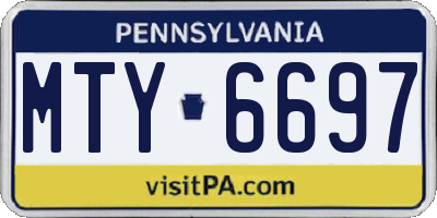PA license plate MTY6697