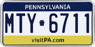 PA license plate MTY6711