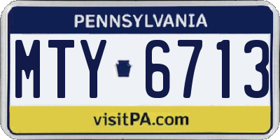 PA license plate MTY6713
