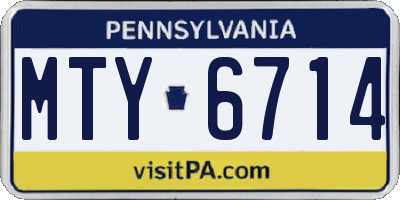 PA license plate MTY6714
