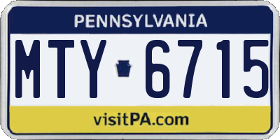 PA license plate MTY6715