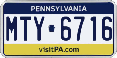 PA license plate MTY6716