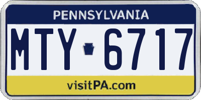 PA license plate MTY6717