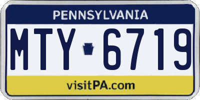 PA license plate MTY6719