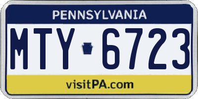 PA license plate MTY6723