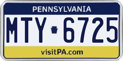 PA license plate MTY6725