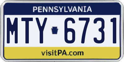 PA license plate MTY6731