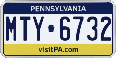 PA license plate MTY6732