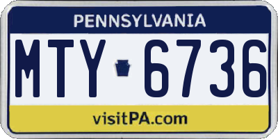 PA license plate MTY6736