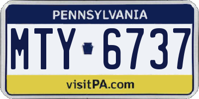 PA license plate MTY6737