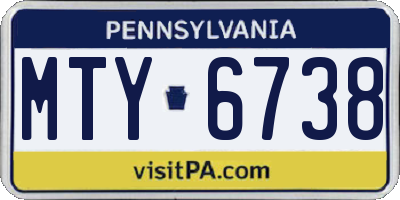 PA license plate MTY6738