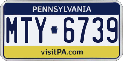 PA license plate MTY6739