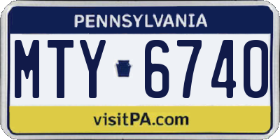 PA license plate MTY6740