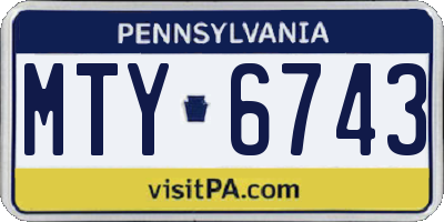 PA license plate MTY6743