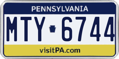 PA license plate MTY6744
