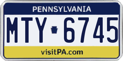 PA license plate MTY6745