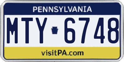 PA license plate MTY6748