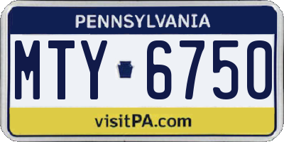 PA license plate MTY6750