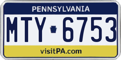 PA license plate MTY6753