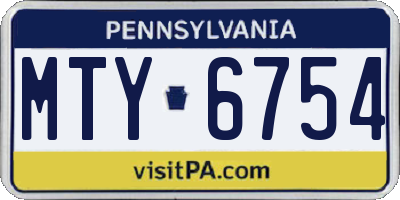 PA license plate MTY6754