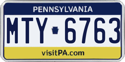 PA license plate MTY6763