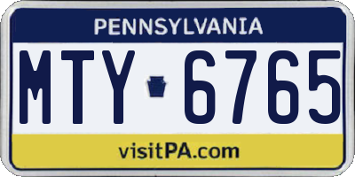 PA license plate MTY6765