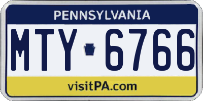 PA license plate MTY6766