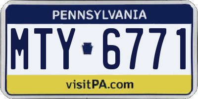 PA license plate MTY6771