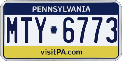 PA license plate MTY6773