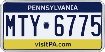 PA license plate MTY6775