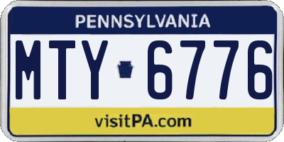 PA license plate MTY6776