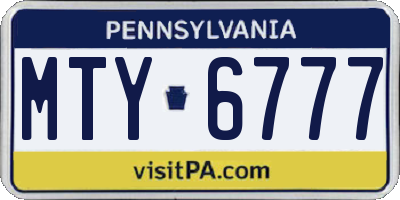 PA license plate MTY6777