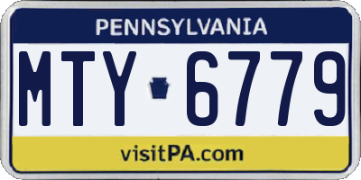PA license plate MTY6779