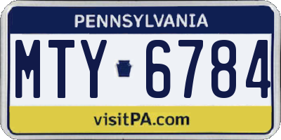PA license plate MTY6784