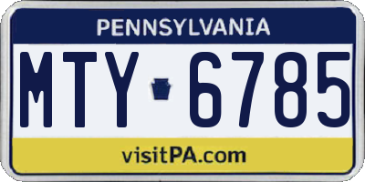 PA license plate MTY6785